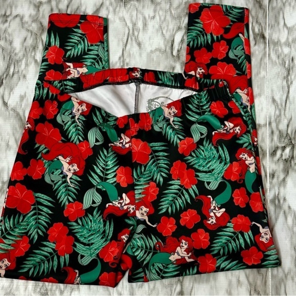 Disney Leggings Vibrant Tropical Print Little Mermaid Cosplay Dopamine Dressing